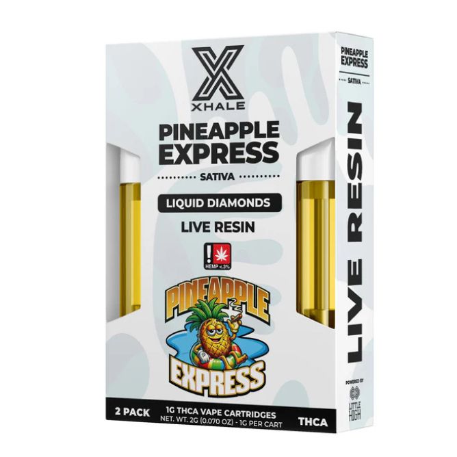 Xhale Live Resin THCA Liquid Diamonds Cartridge 2 x 1g Pineapple Express