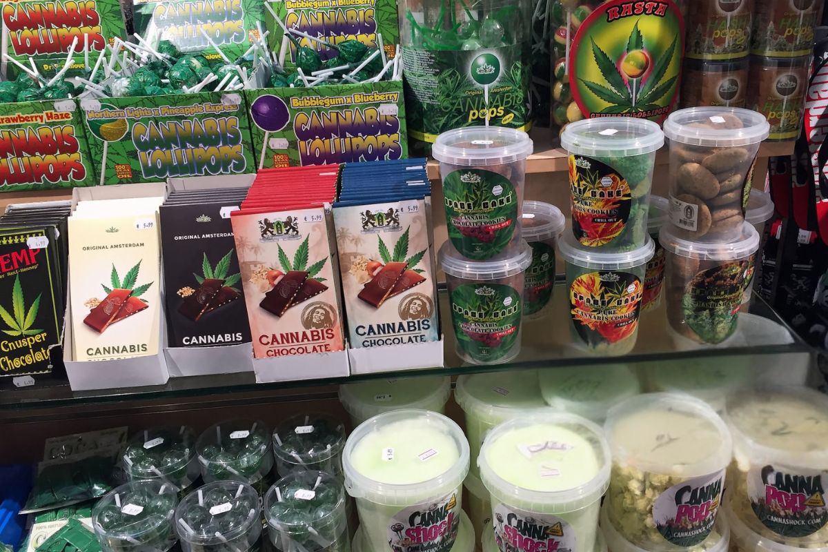 A collection of different edibles infused with cannabis extract