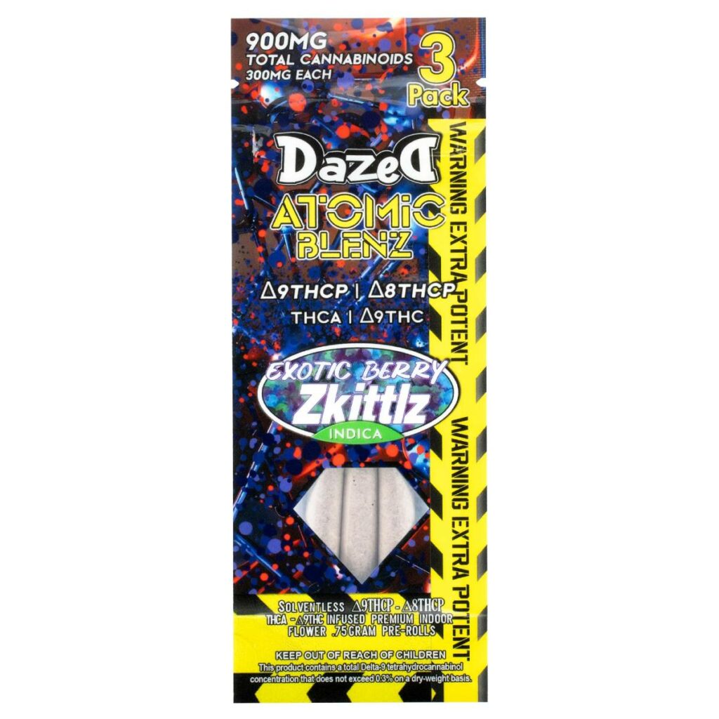Dazed Atomic Blenz Shatterwalkerz Pre-Rolls 2.25g 3pk - Orange Durban