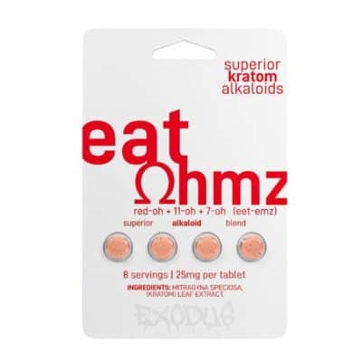Eat Ohmz 7-hydroxy Superior Kratom Tablets 4pc - Red-oh + 7oh + 11oh White