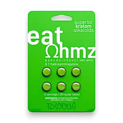 Eat Ohmz 7-hydroxy Superior Kratom Tablets 6pc 7-oh + pseudo Green
