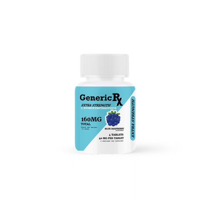 GenericRX 7OH Extra Strength Tablets 160mg 4pc Blue Raspberry