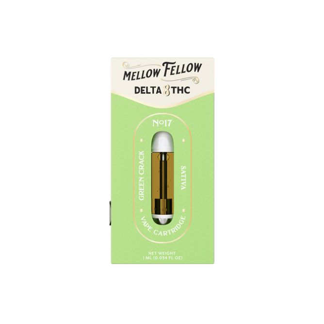 Mellow Fellow Delta 8 Cartridges 1g Green Crack (Sativa)