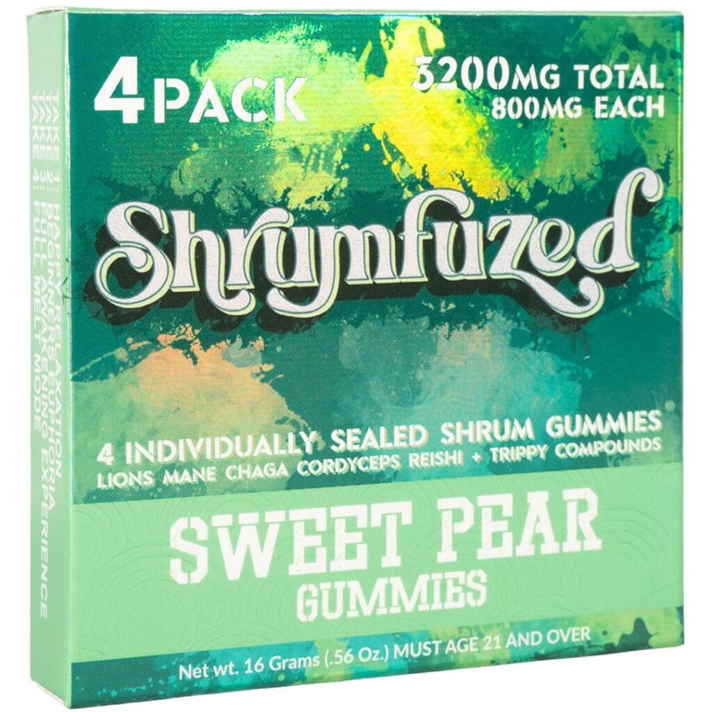 Shrumfuzed Nootropic Mushroom Gummies - Sweet Pear 4 Pack