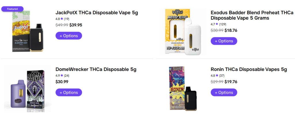 A collection of different vape pen for sale