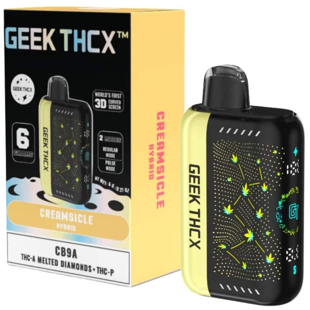 Geek THCX Pulse X CB9A THCa Melted Diamonds Disposable 6g - Creamsicle (Hybrid)