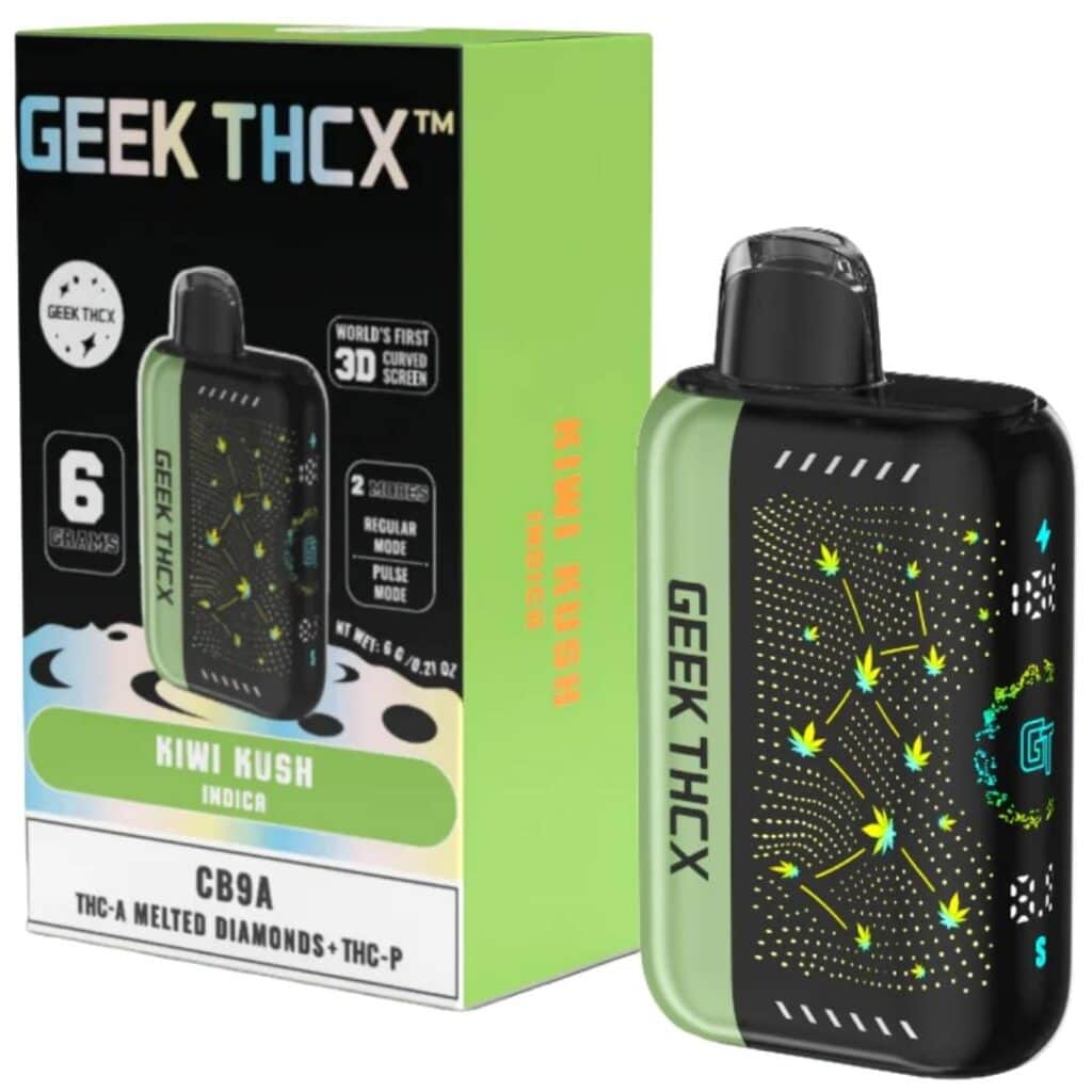 Geek THCX Pulse X CB9A THCa Melted Diamonds Disposable 6g Kiwi Kush (Indica)