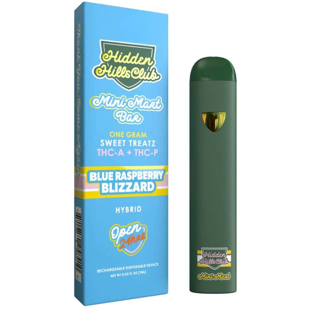 Hidden Hills Mini Mart Bar Sweet Treatz THCA + THCP Disposable 1g - Blue Raspberry Blizzard (Hybrid)