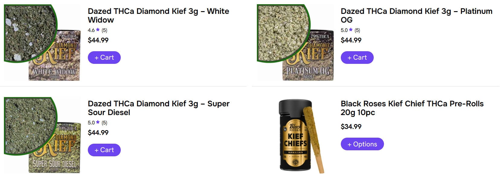 Kief products for sale 