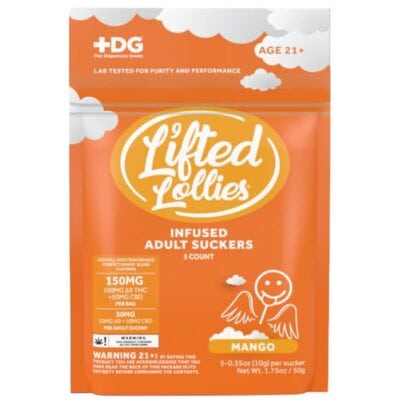 Lifted Lollies 150mg D9 Infused Suckers 5pk - Mango