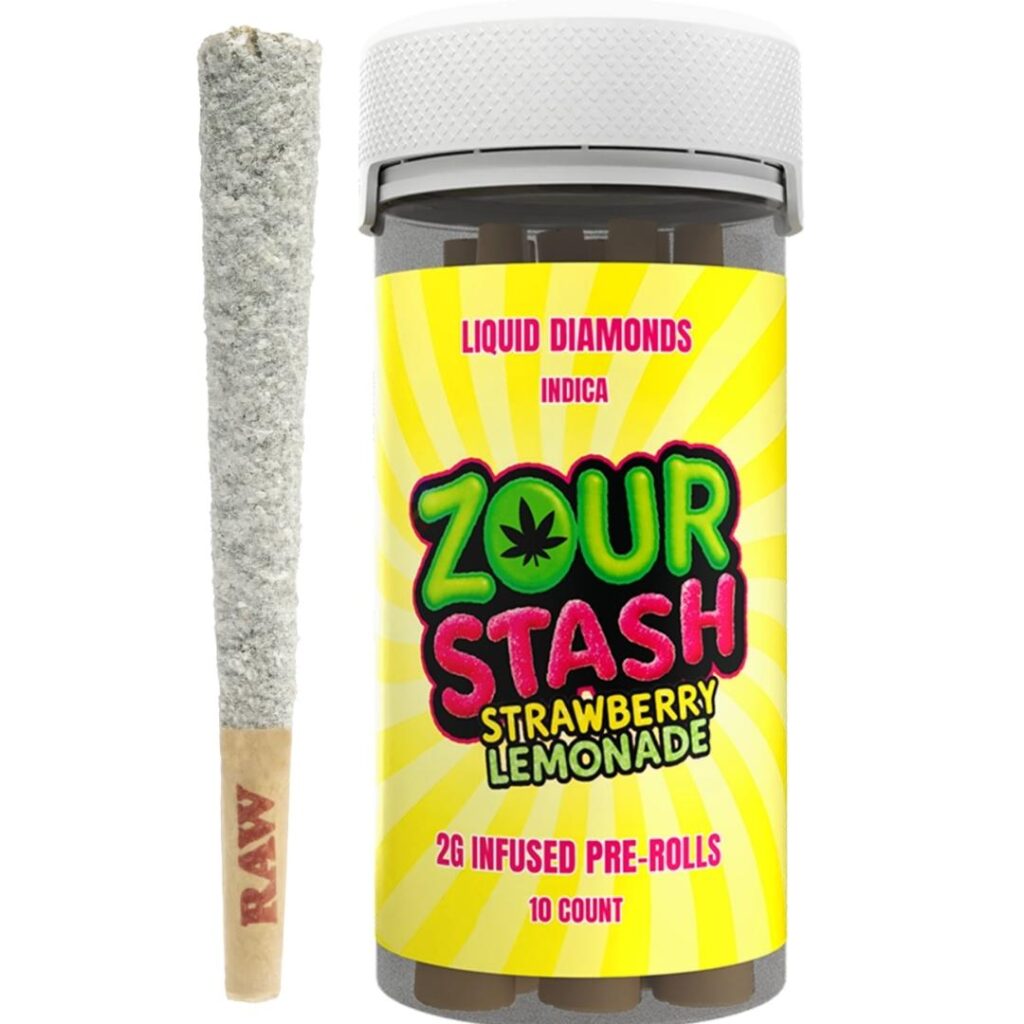 Zour Stash THCA Liquid Diamonds Pre-rolls 2g 10ct - Strawberry Lemonade (Indica)