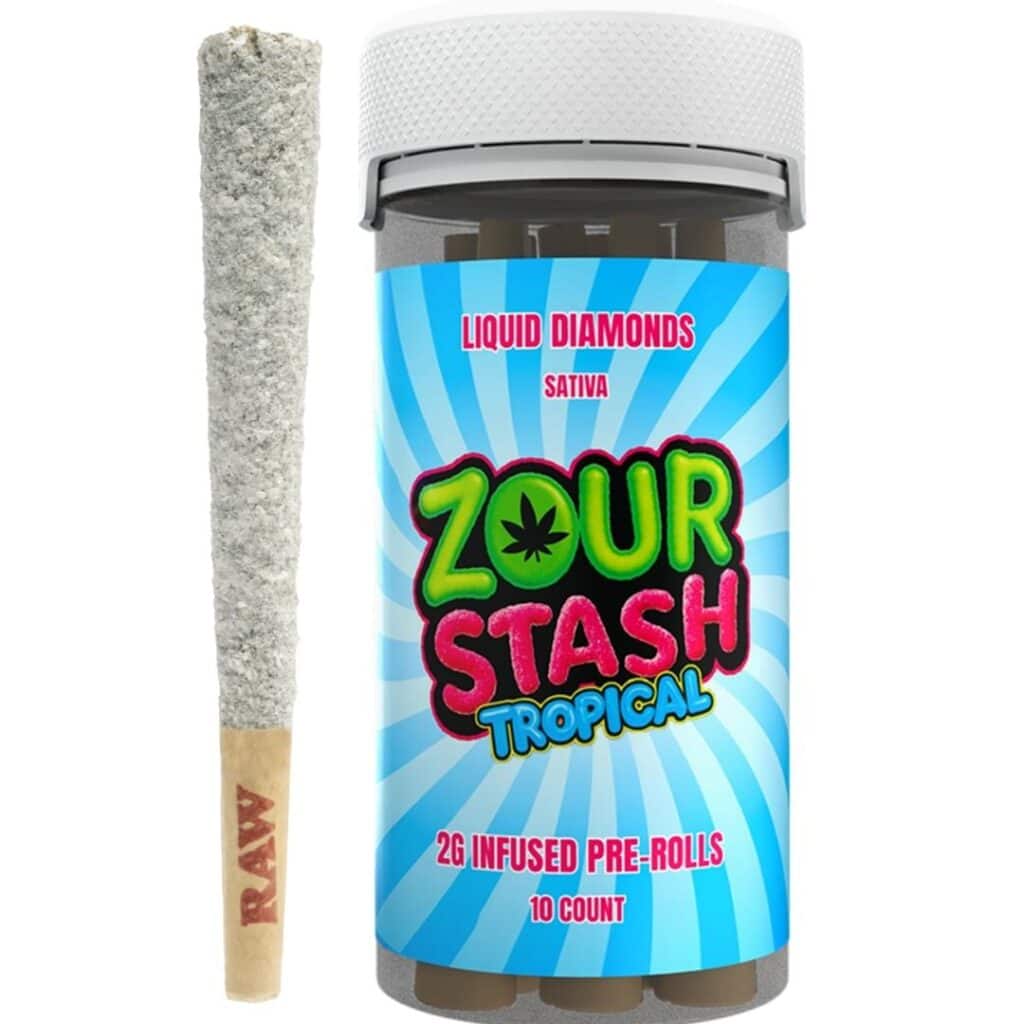 Zour Stash THCA Liquid Diamonds Pre-rolls 2g 10ct - Tropical (Sativa)