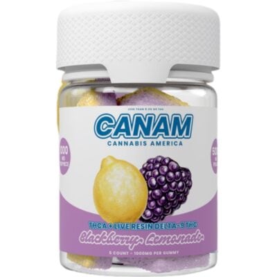 CANAM Delta-9 THCa Gummies 5000mg 5pc - Blackberry Lemonade