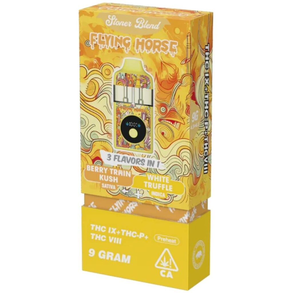 Flying Horse Stoner Blend Disposable 9g Berry Train Kush (Sativa) X White Truffle (Indica)