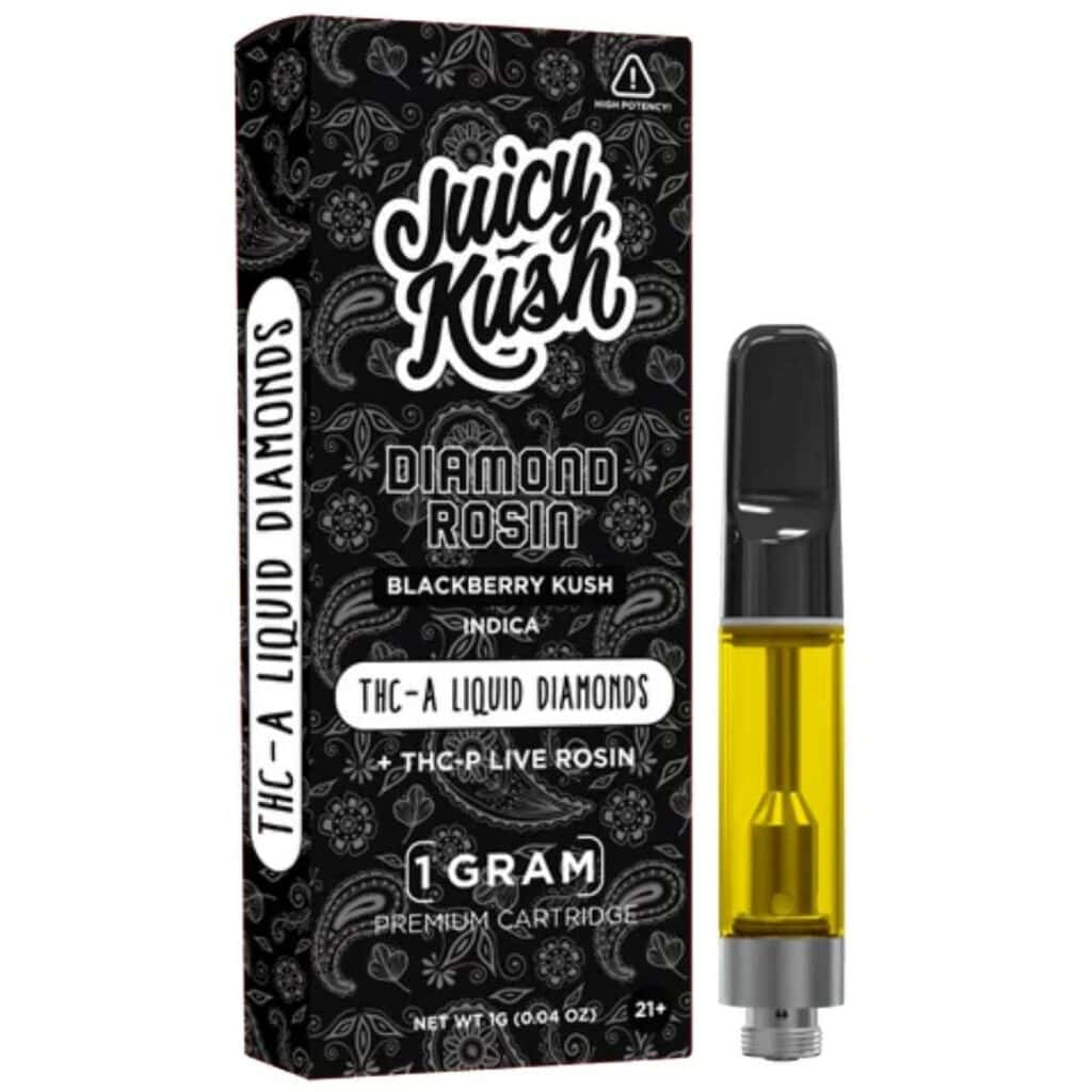Juicy Kush Diamond Rosin Cartridge 1g Blackberry Kush (Indica)