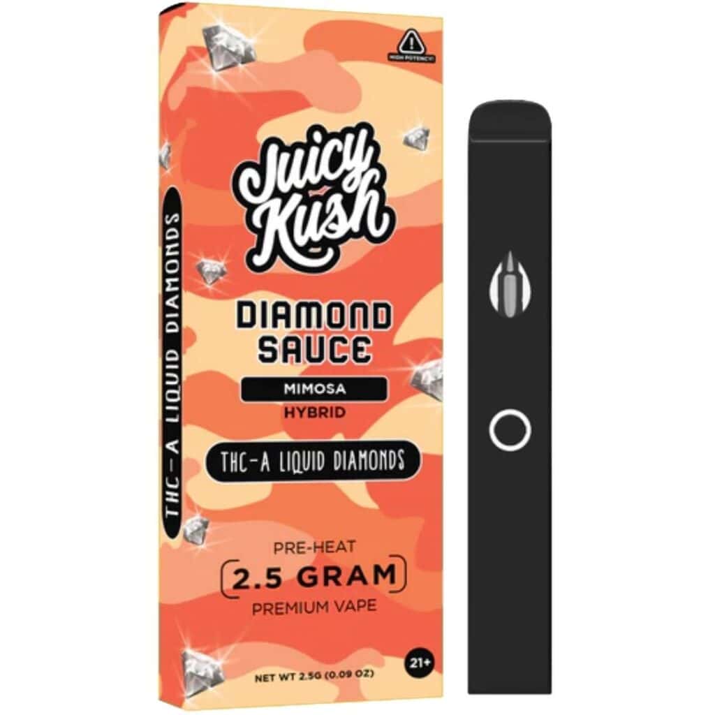 Juicy Kush THCa Diamond Sauce Disposable 2.5g Mimosa (Hybrid)