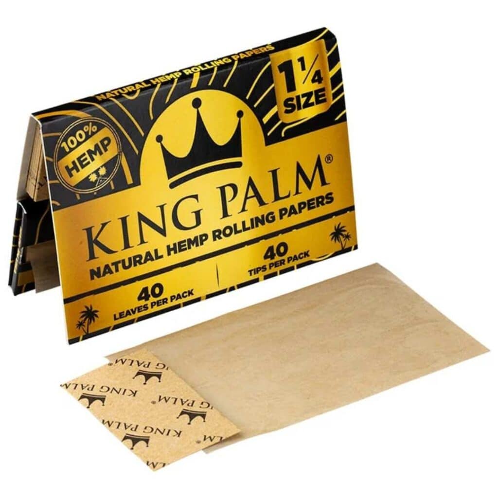 King Palm 1-1-4 inch Hemp Rolling Papers and Tips 40pc - Original