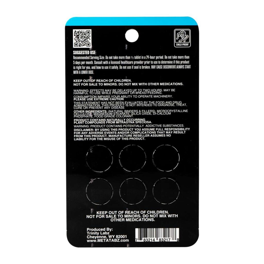 Meta Tabz 7OH 7-Hydroxy tablets 6pc blue razz back