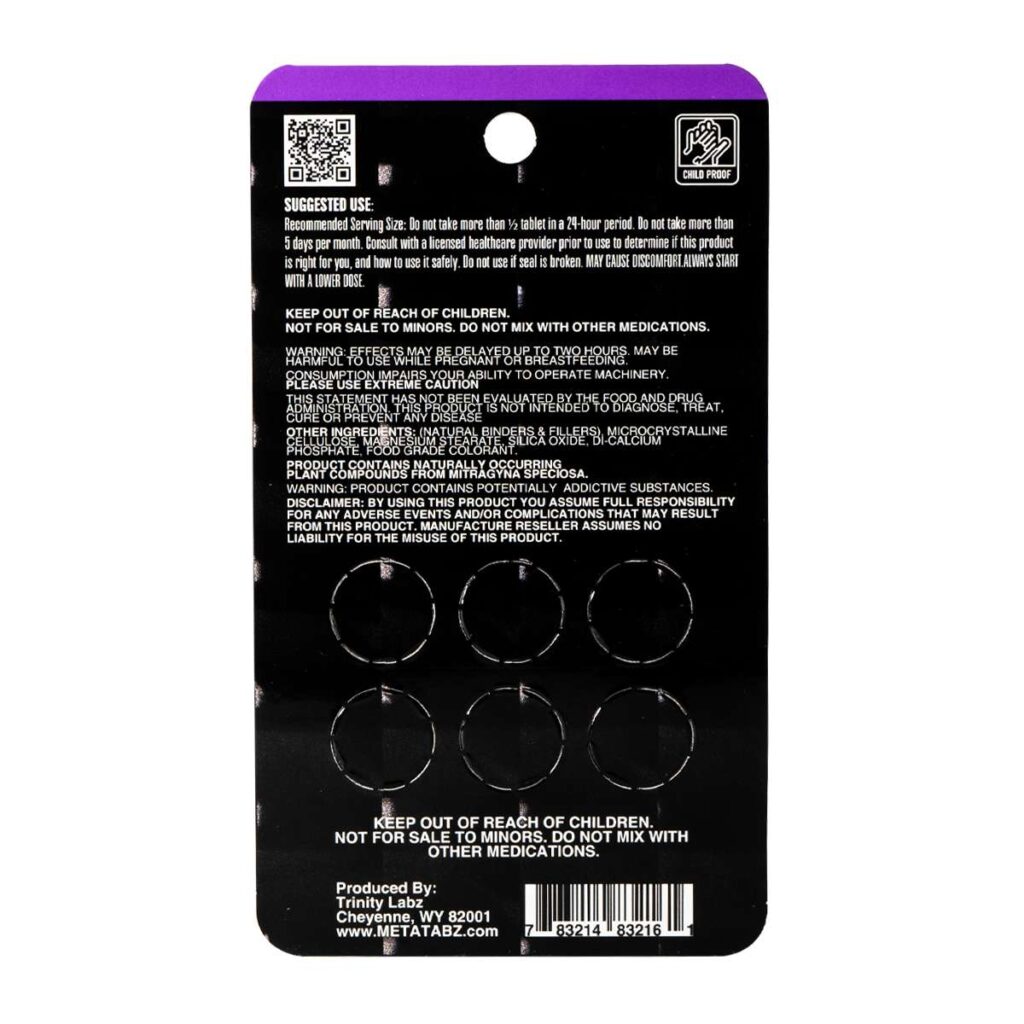 Meta Tabz 7OH 7-Hydroxy tablets 6pc grape back