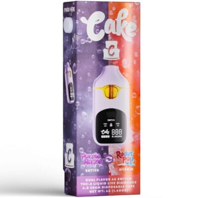 Cake THCa Dual Flavor Switch Disposable 4g - Purple Haze (Sativa) x Rocket Pop (Hybrid)