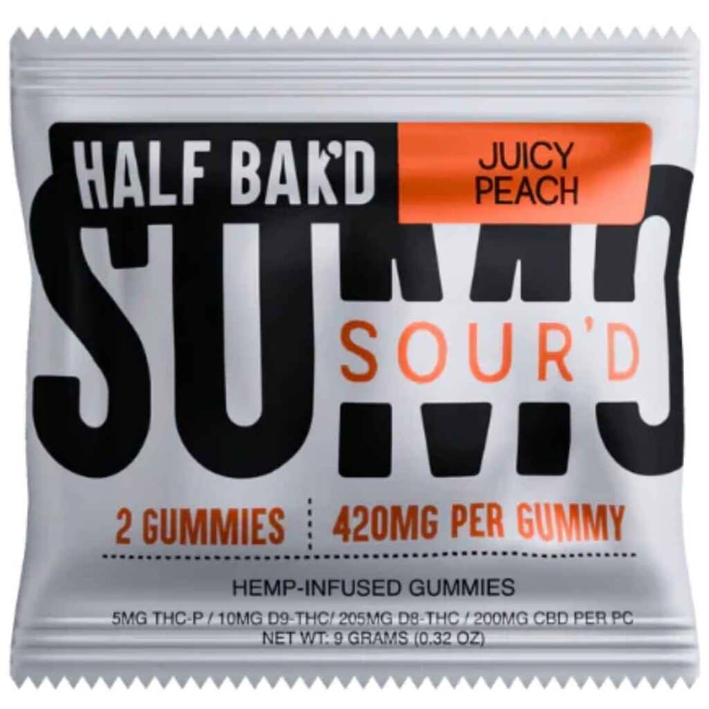 Half Bak’d Sumo Sour’d Gummies 420mg 2pc Juicy Peach