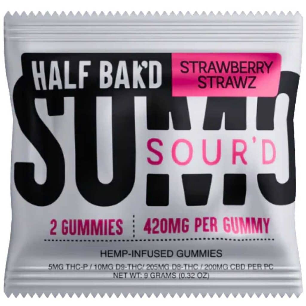 Half Bak’d Sumo Sour’d Gummies 420mg 2pc Strawberry Strawz