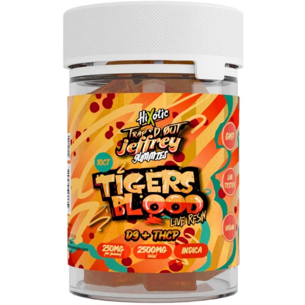 HiXotic Trap'd Out Jeffrey Delta-9 Gummies 10pc - Tiger's Blood