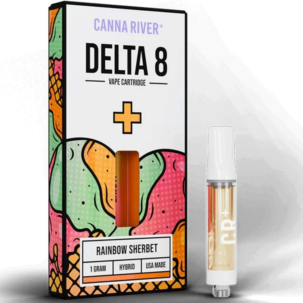 Canna River Delta 8 Vape Cartridge 1g Rainbow Sherbet (Hybrid)