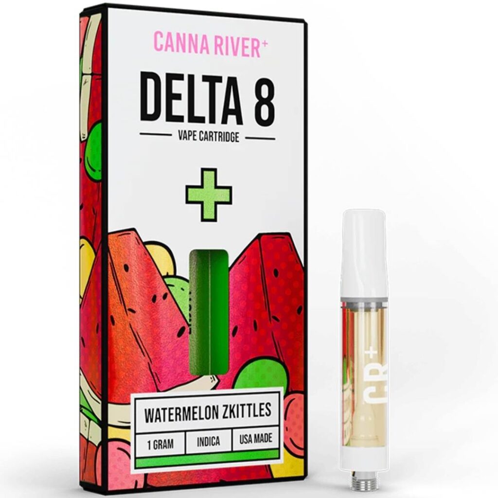 Canna River Delta 8 Vape Cartridge 1g Watermelon Zkittles (Indica)