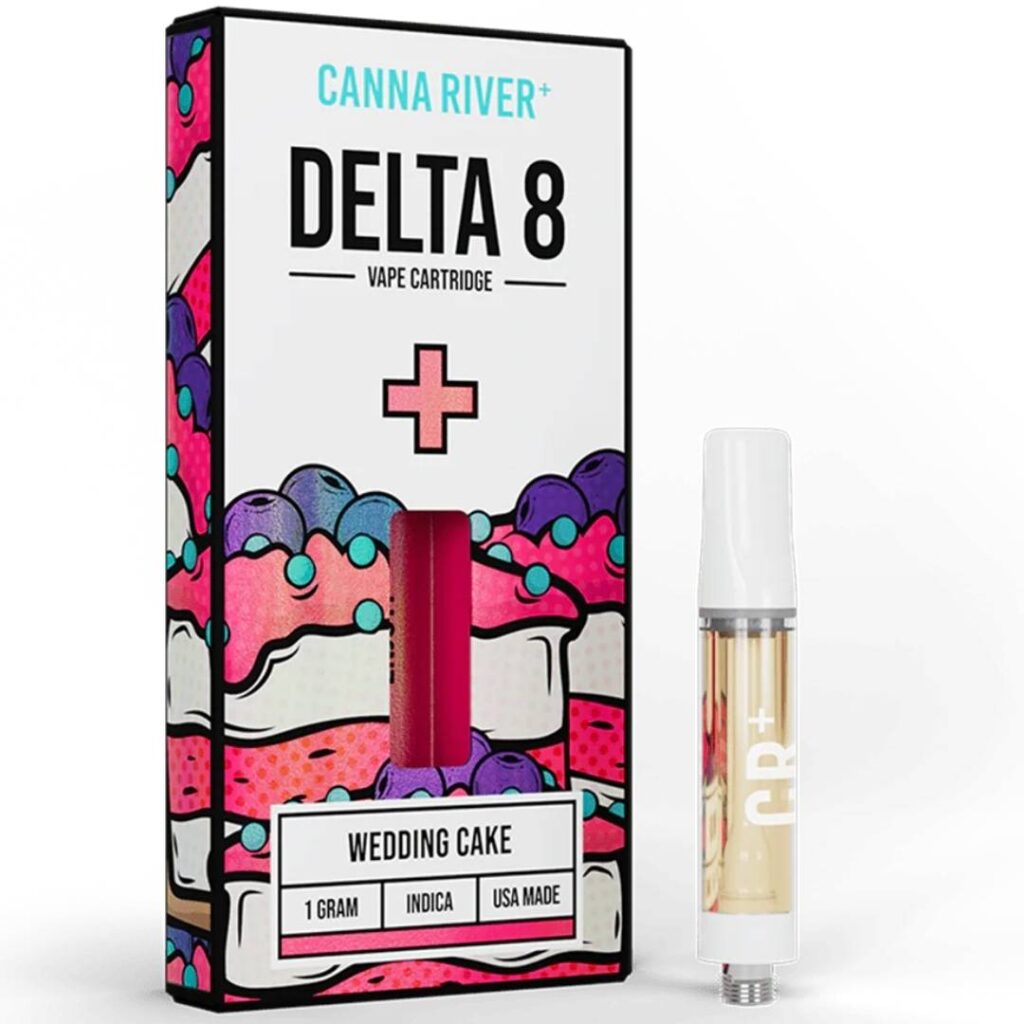 Canna River Delta 8 Vape Cartridge 1g Wedding Cake (Indica)