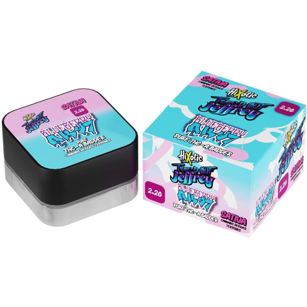 HiXotic Trap’d Out Jeffrey Pure THCa Dabs 2.2g Blueberry AK-47 (Sativa)