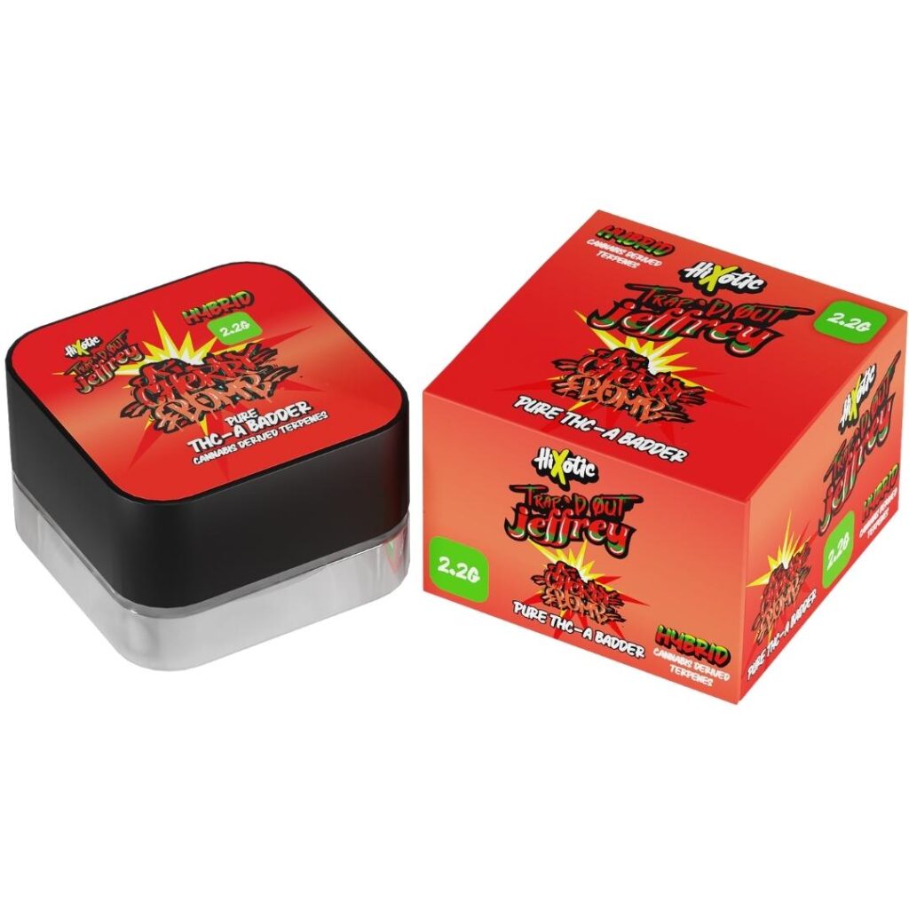 HiXotic Trap’d Out Jeffrey Pure THCa Dabs 2.2g Cherry Bomb (Hybrid)