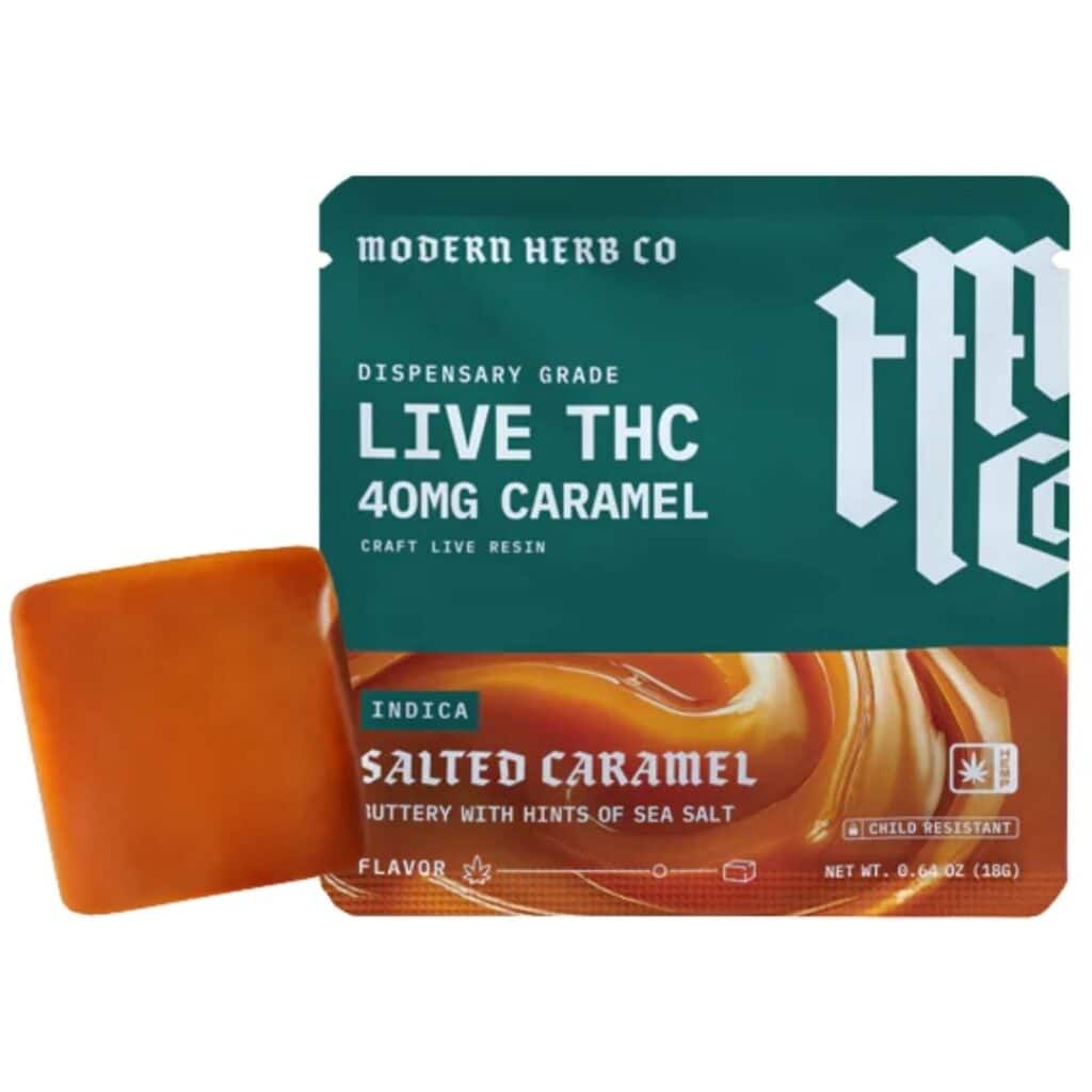 Modern Herb Co Delta-9 Live Resin Caramel Edible 1ct Knockout (Indica)