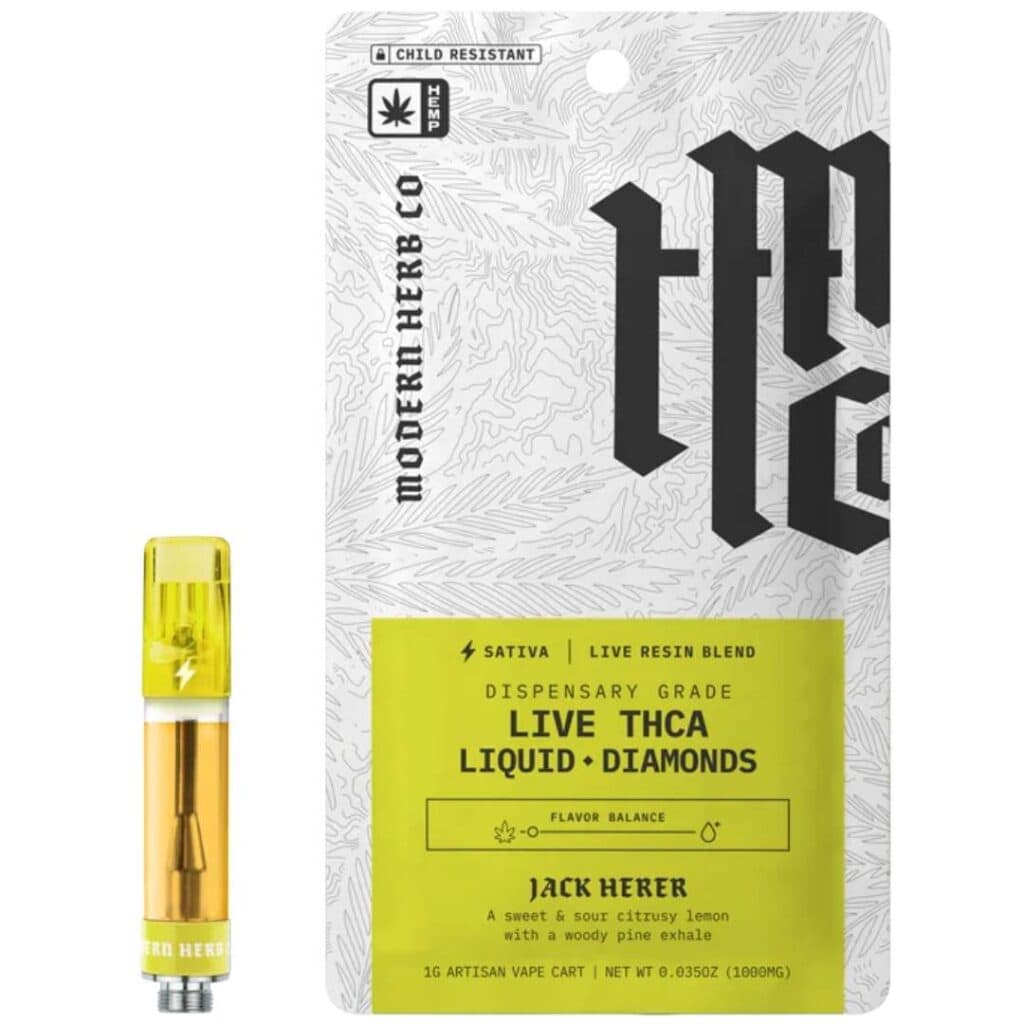 Modern Herb Co THCa Live Resin Liquid Diamonds Cartridge 1g Jack Herer (Sativa)