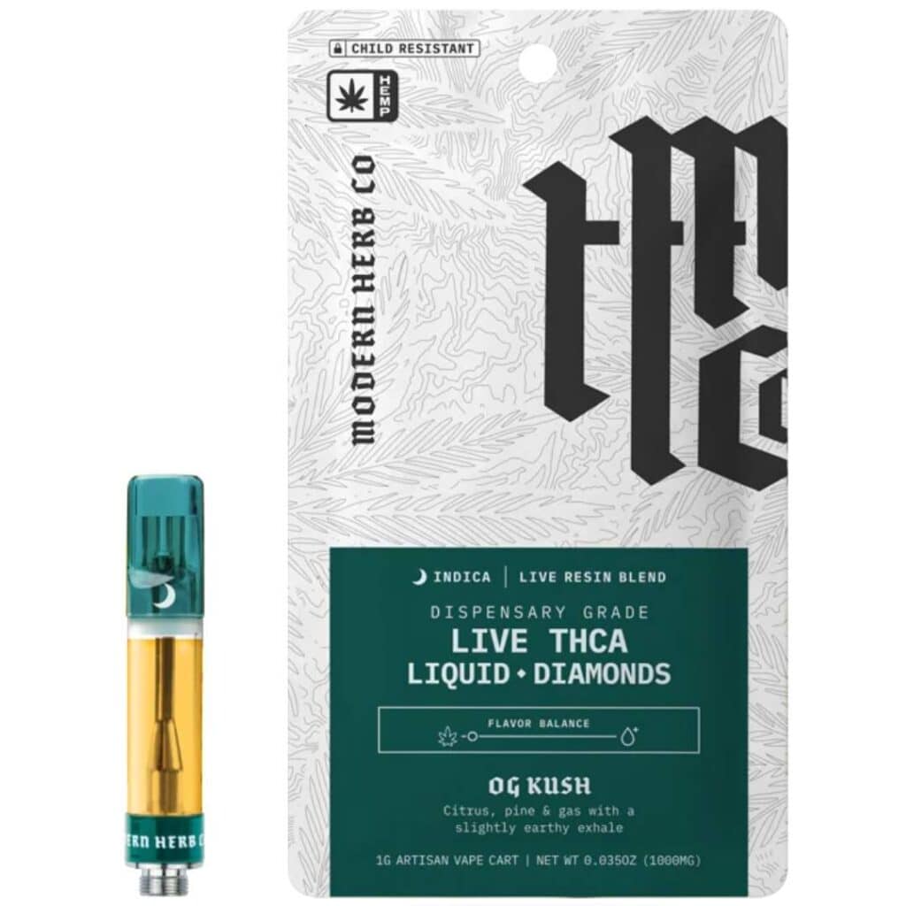 Modern Herb Co THCa Live Resin Liquid Diamonds Cartridge 1g OG Kush (Indica)