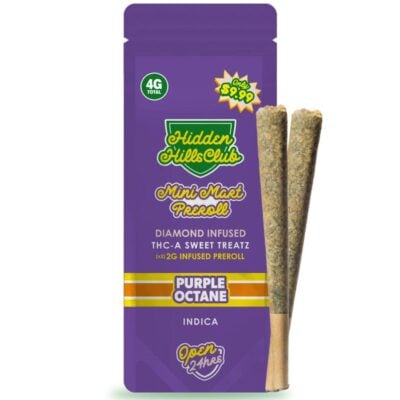 Hidden Hills Mini Mart THCa Pre-Rolls 2ct 4g Hidden Hills Mini Mart THCa Pre-Rolls 2ct 4g - Purple Octane (Indica)