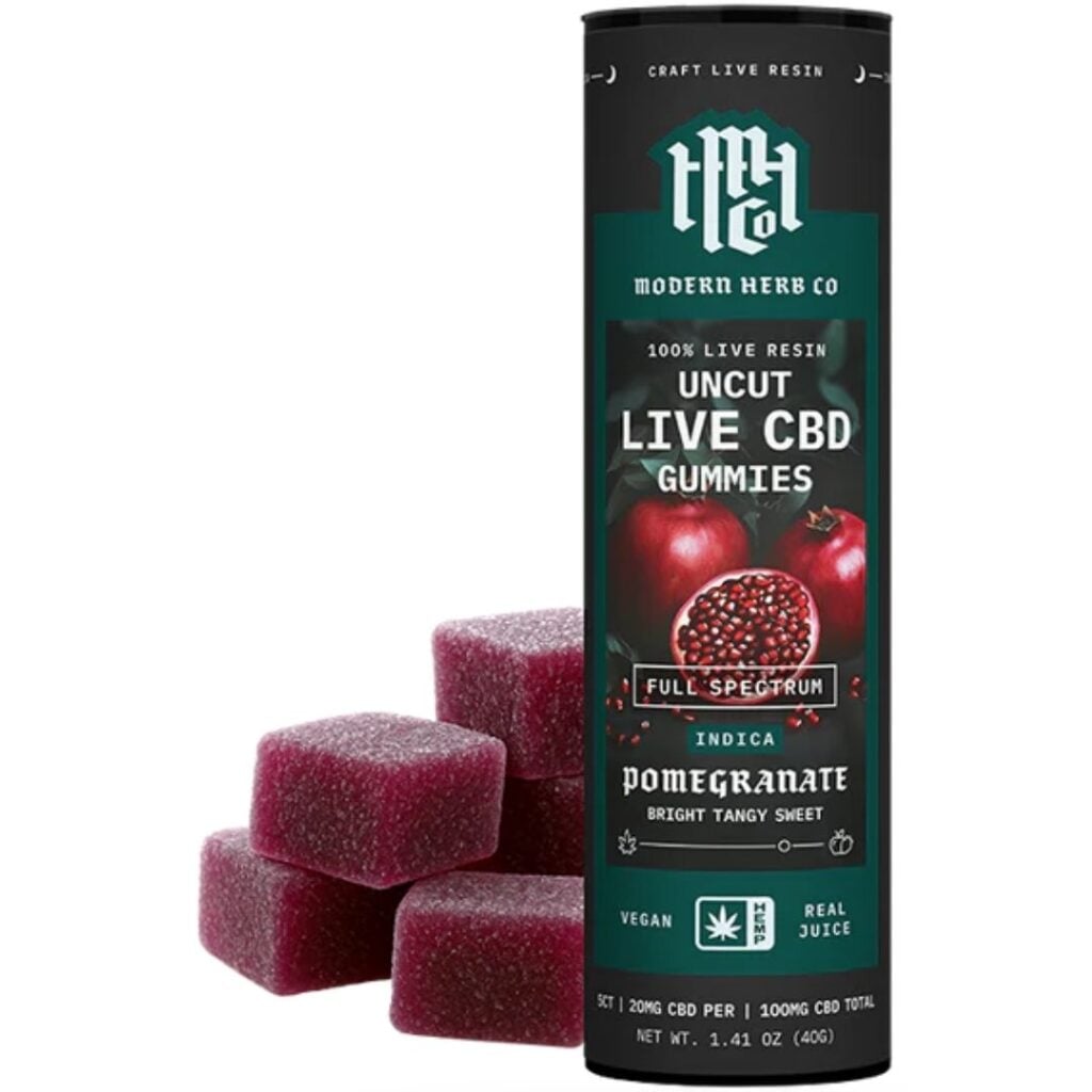 Modern Herb Co CBD Live Resin Gummies 5ct Pomegranate – Indica