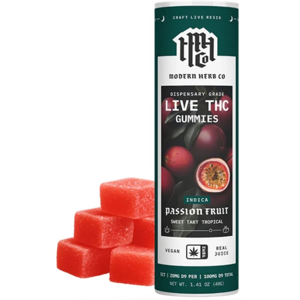 Modern Herb Co Live D9 Gummies 5ct Passion Fruit (Indica)
